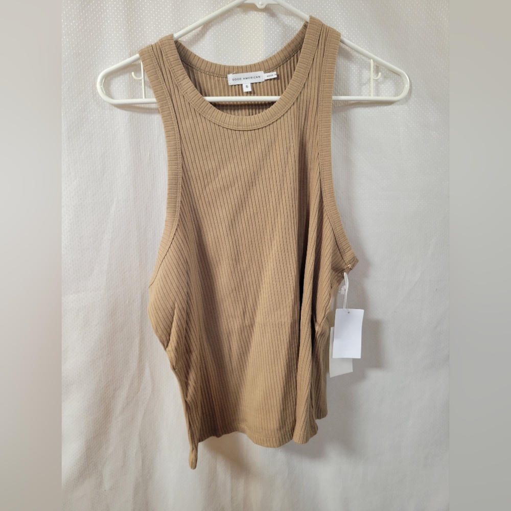 Good American NWT Taupe Ribbed  Tank Top Size‎ 5 2XL